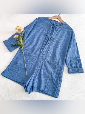 Zara gauzy cotton romper.